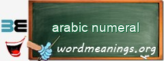WordMeaning blackboard for arabic numeral